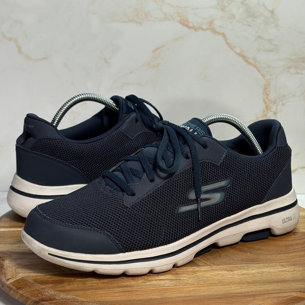 Skechers GOwalk 5 Blue Sneakers Men’s‎ 9.5 Air Cooled Lace Up Comfort Walking